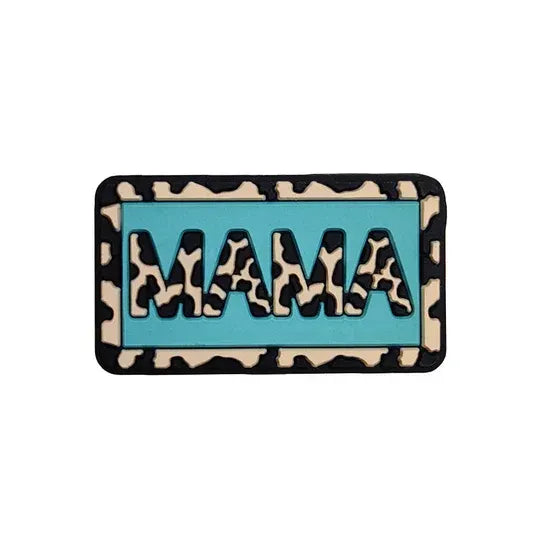 MAMA Cow Print Leopard Print Teal