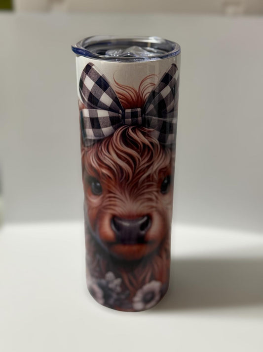 Adorable Highland Cow with a Bow Tumbler